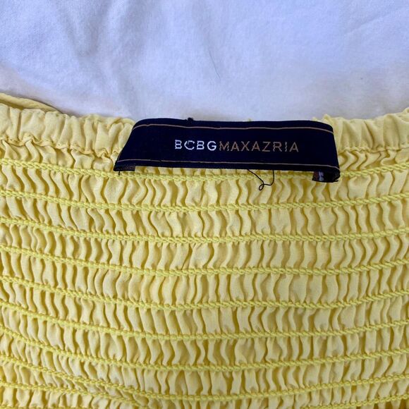 BCBG MAXAZRIA Butter Yellow Coquette Silk Fairy Babydoll Halter Cami Top S - Picture 6 of 8